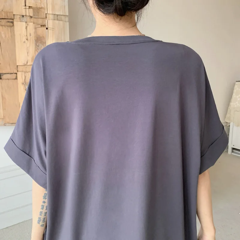 ชุดสตรีฤดูร้อนหลวมพลัสขนาดแขนสั้นการ์ตูนลูกสุนัขพิมพ์ชุดยาว Robe Ete Femme Elbise เสื้อยืดชุด