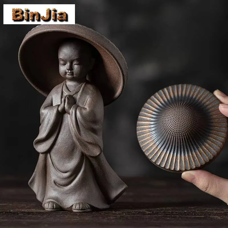 

Japanese Style Gilded Iron Glazed Monk Tea Separator Infusor Strainer Dispenser Soaking Filter Pet Toy Ornaments Collection Gift