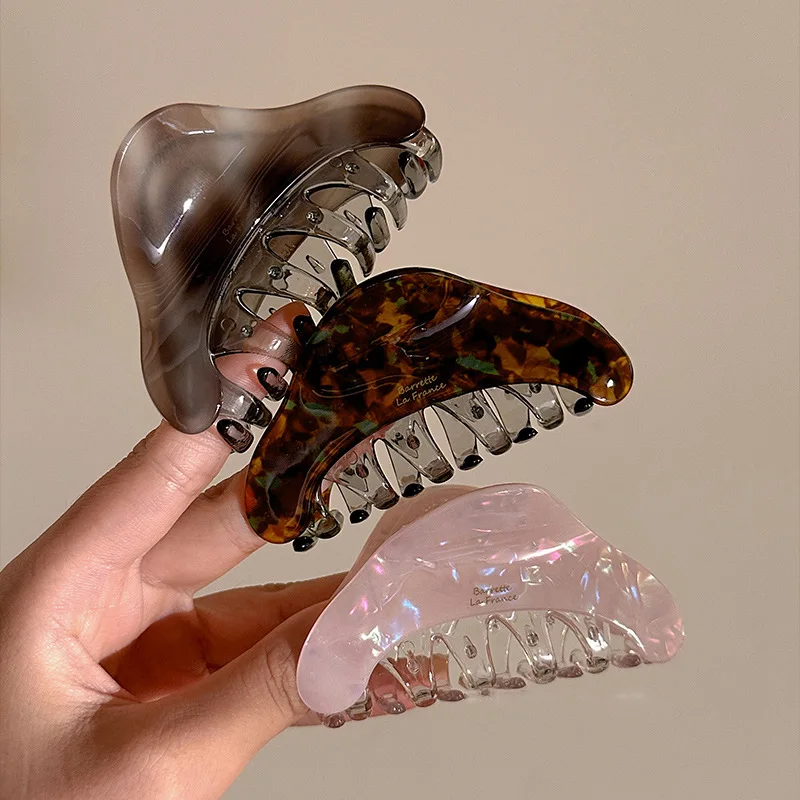 

1 шт. голографическая ацетатная заколка-краб в корейском стиле с жемчугом русалки для женщин, для пучка на затылке, высокое качество, на каждый день