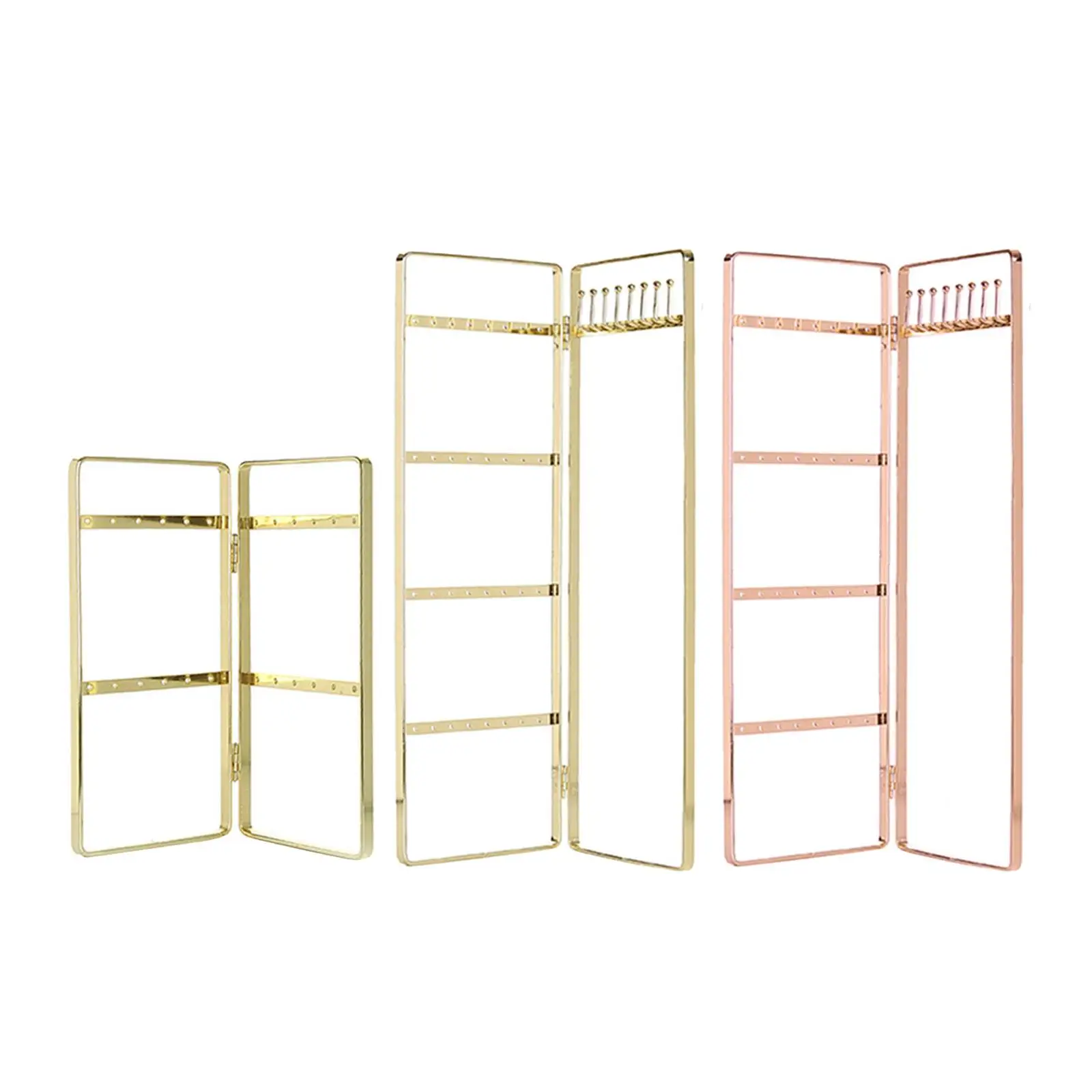 Compact Iron Jewelry Display Stand Holder for Earrings Necklaces Storage Organizer Boxes Rack Tower