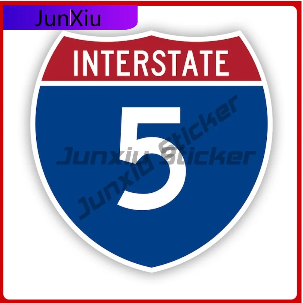 

Awesome I 5 Interstate Sign Sticker Decal American Made Uv Protected Highway Freeway Shield Cartoon Vinyl Sticker Outdoor No