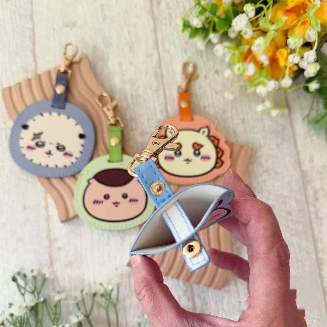 yiji Induction IC Card Holder, Cute Hachiware Usagi Access Card Protective Case, Keychain Pendant, and Accessory