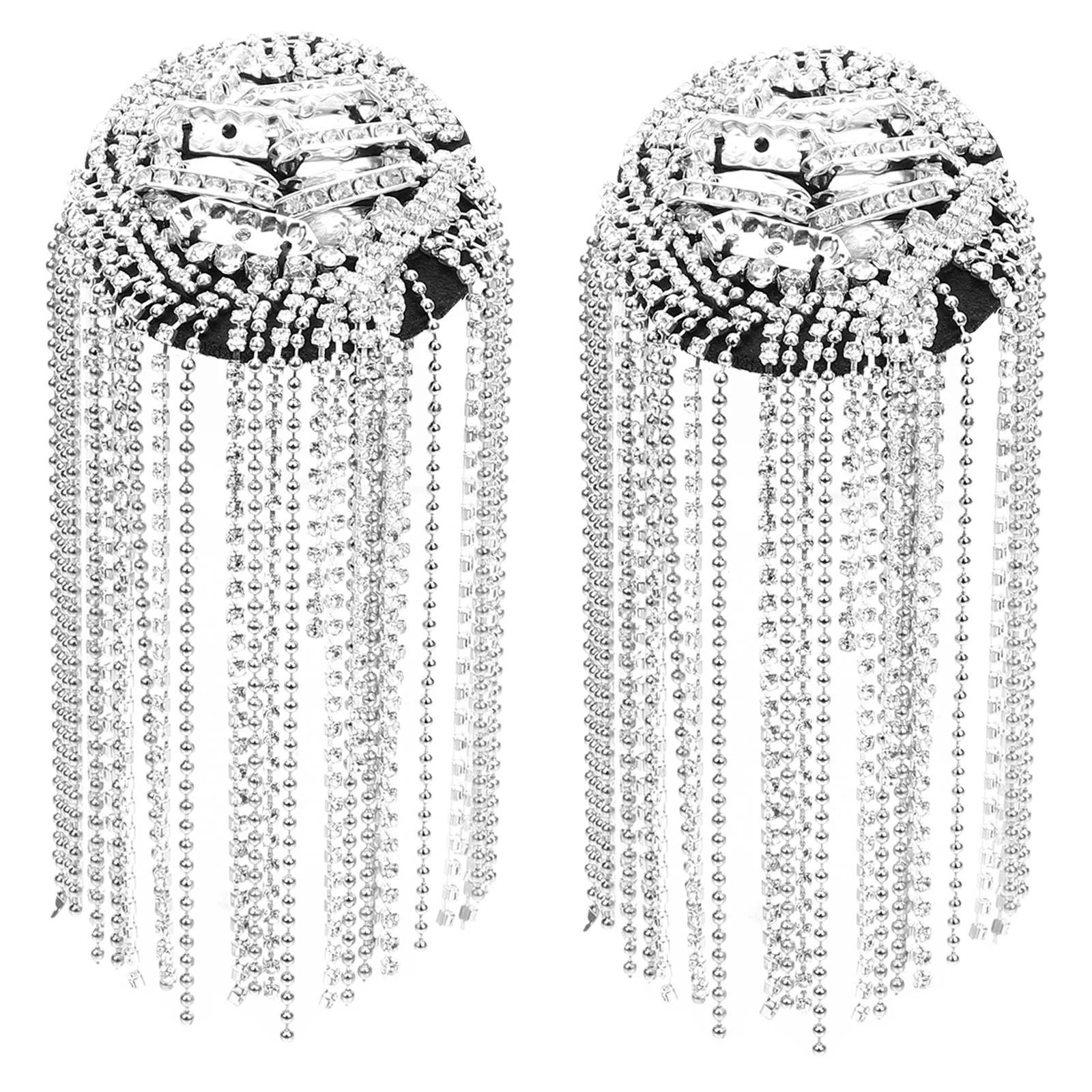 

2Pcs Rhinestones Tassel Chain Shoulder Epaulet Elegant Shoulder Arm Applique Costume Jewelry for Women Men Vintage Style