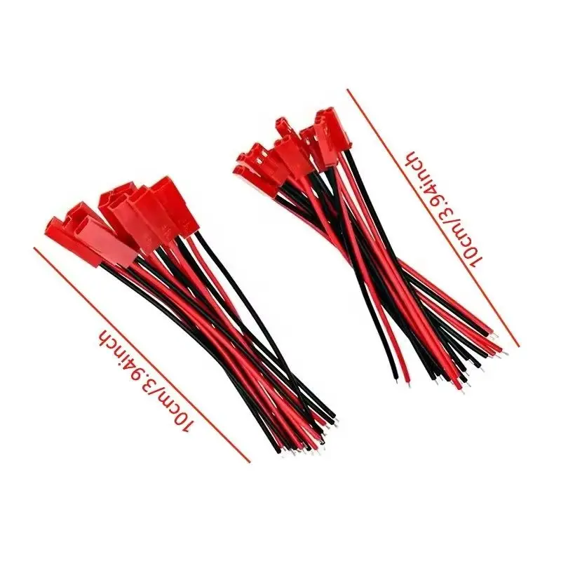 20pcs DIY JST Plug Cable 2-Pin Male And Female Connector Terminals for Electronic Projects