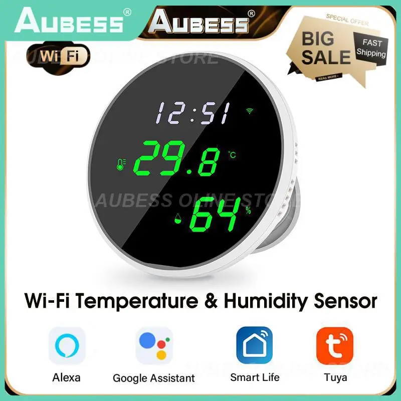 

Tuya WiFi Temperature Humidity Sensor Smart Indoor Hygrometer Thermometer With LED Display Backlight Support Home Alexa