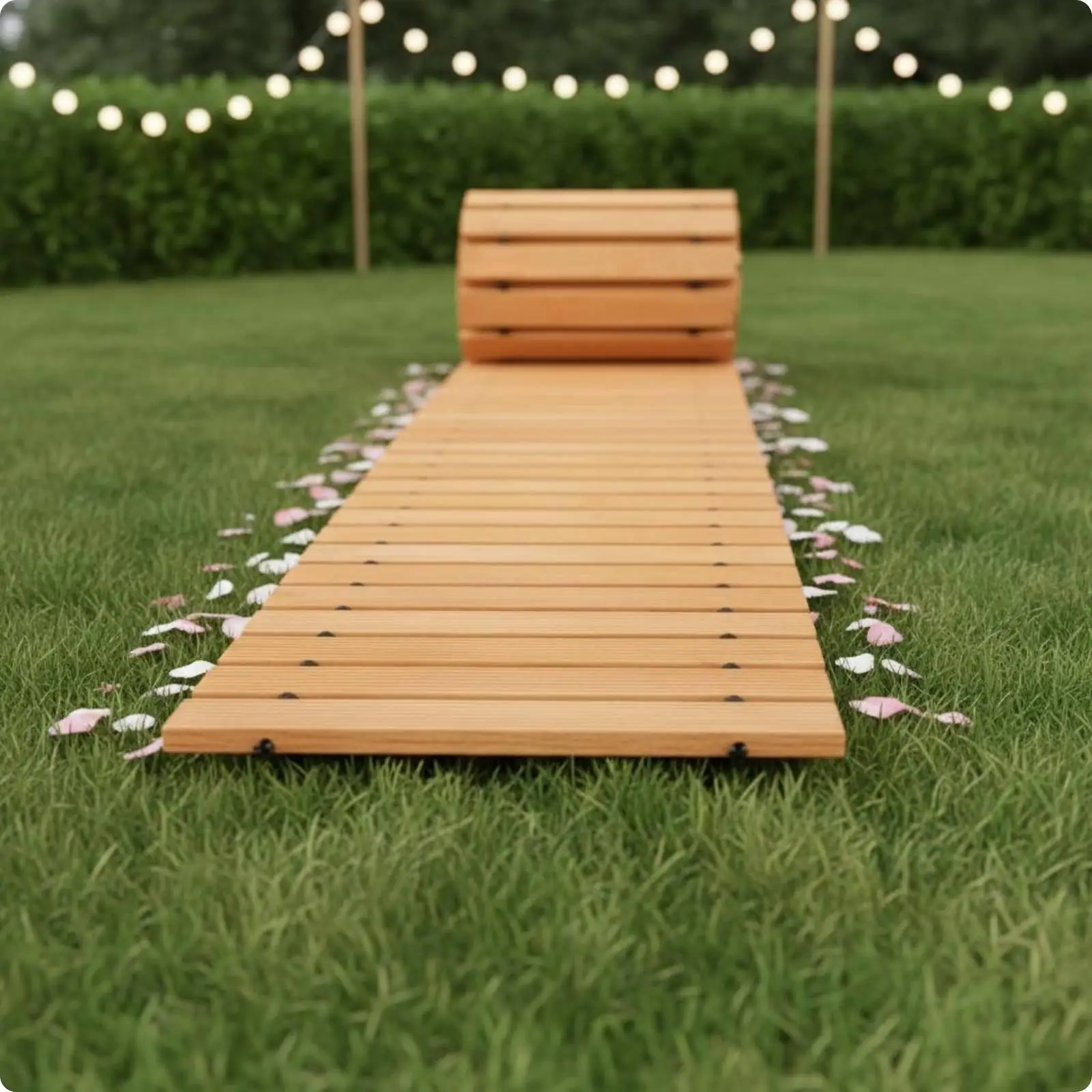 Wooden Garden Road Easy to Install Wooden Garden Pathway Rollable Layout out