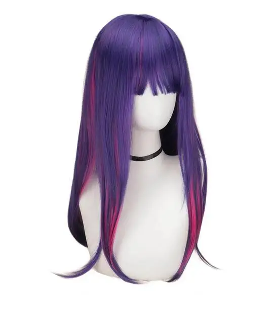 Cosplay Wig Long Purple Rose pink Cosplay Anime Ponytail Heat Resistant Synthetic Cosplay Wigs