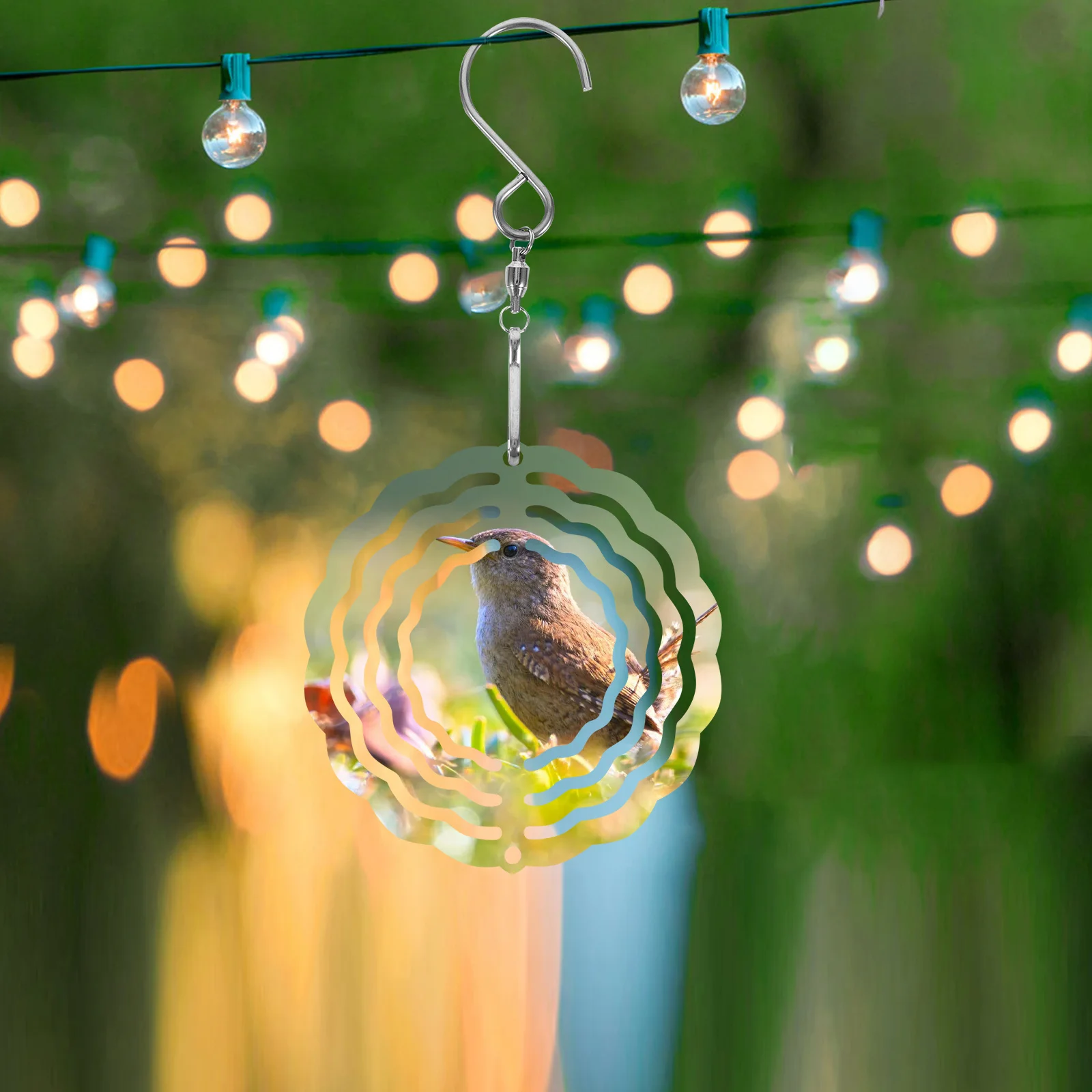 

3Pcs Metal Wind Spinners Aluminum Sublimation Hanging Ornaments DIY Garden Yard Decorations Porch Door