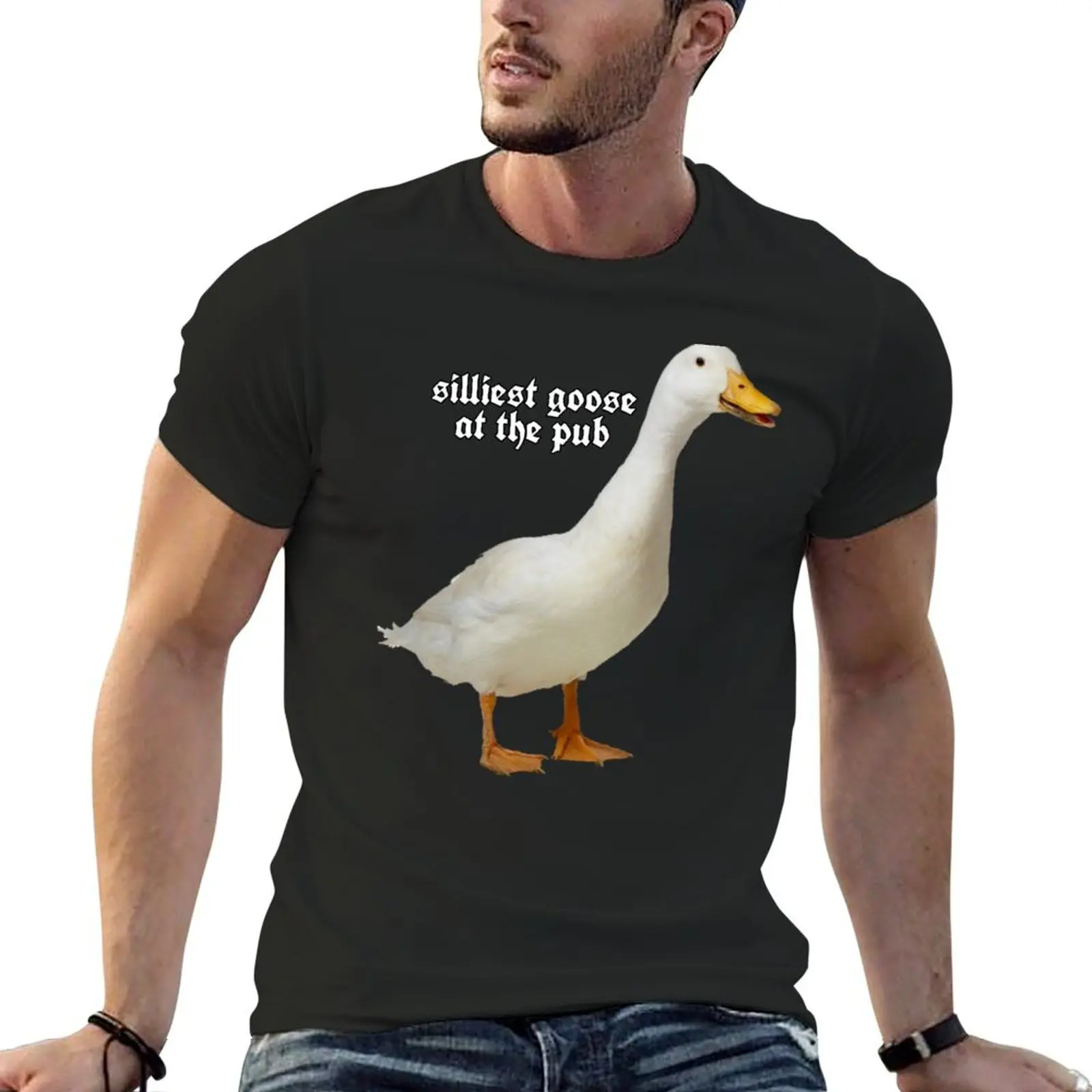 silliest goose at the pub T-Shirt custom shirt Blouse street wear graphic t shirts men