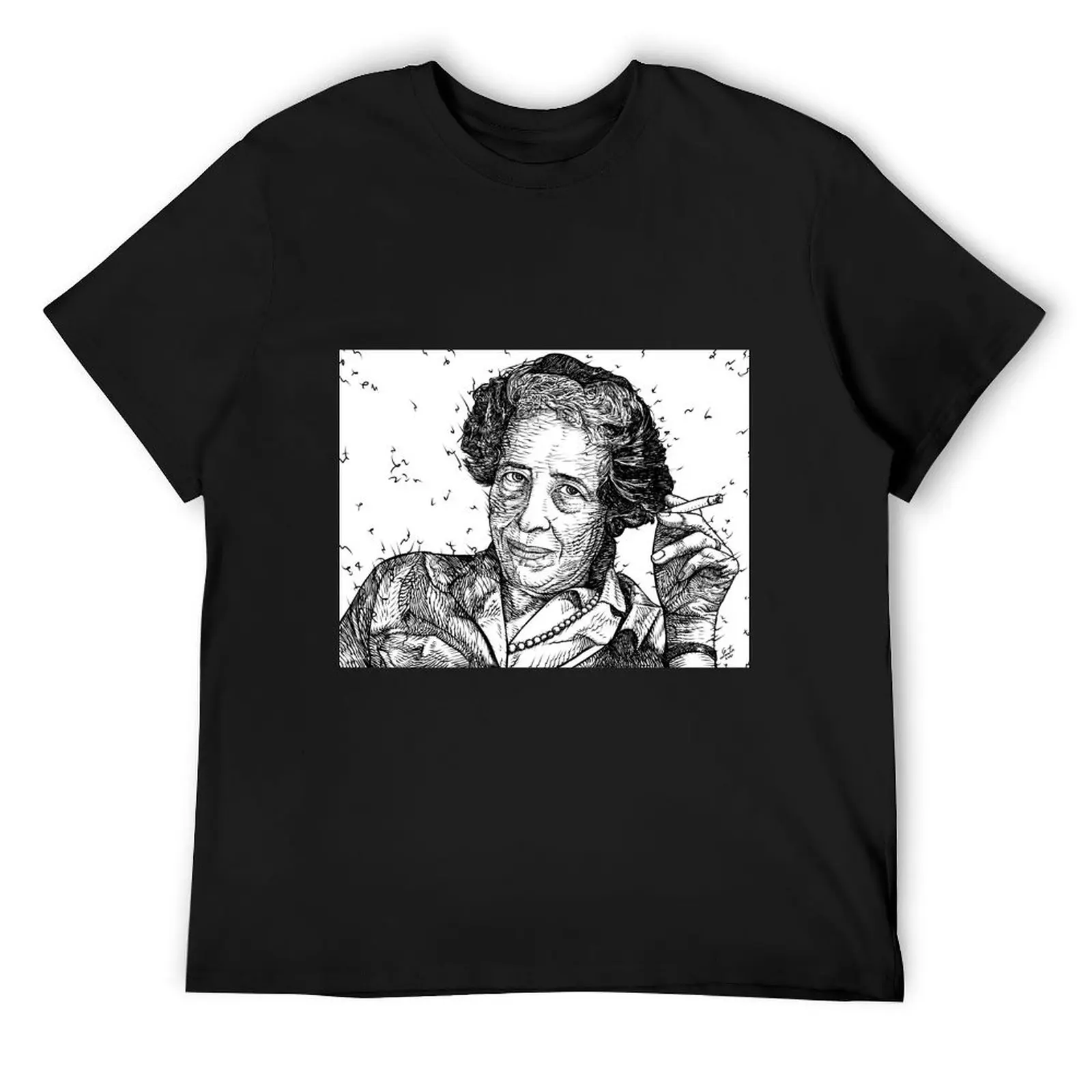 HANNAH ARENDT ink portrait .1 T-Shirt boys whites tees tops plain black t shirts men