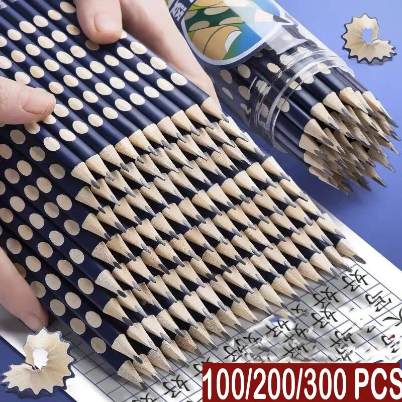 

100/400Pcs 2B/HB Posture Correction Pencil Groove Triangle Wooden Pencil School Office Stationery Professional Exam Drawing Pen