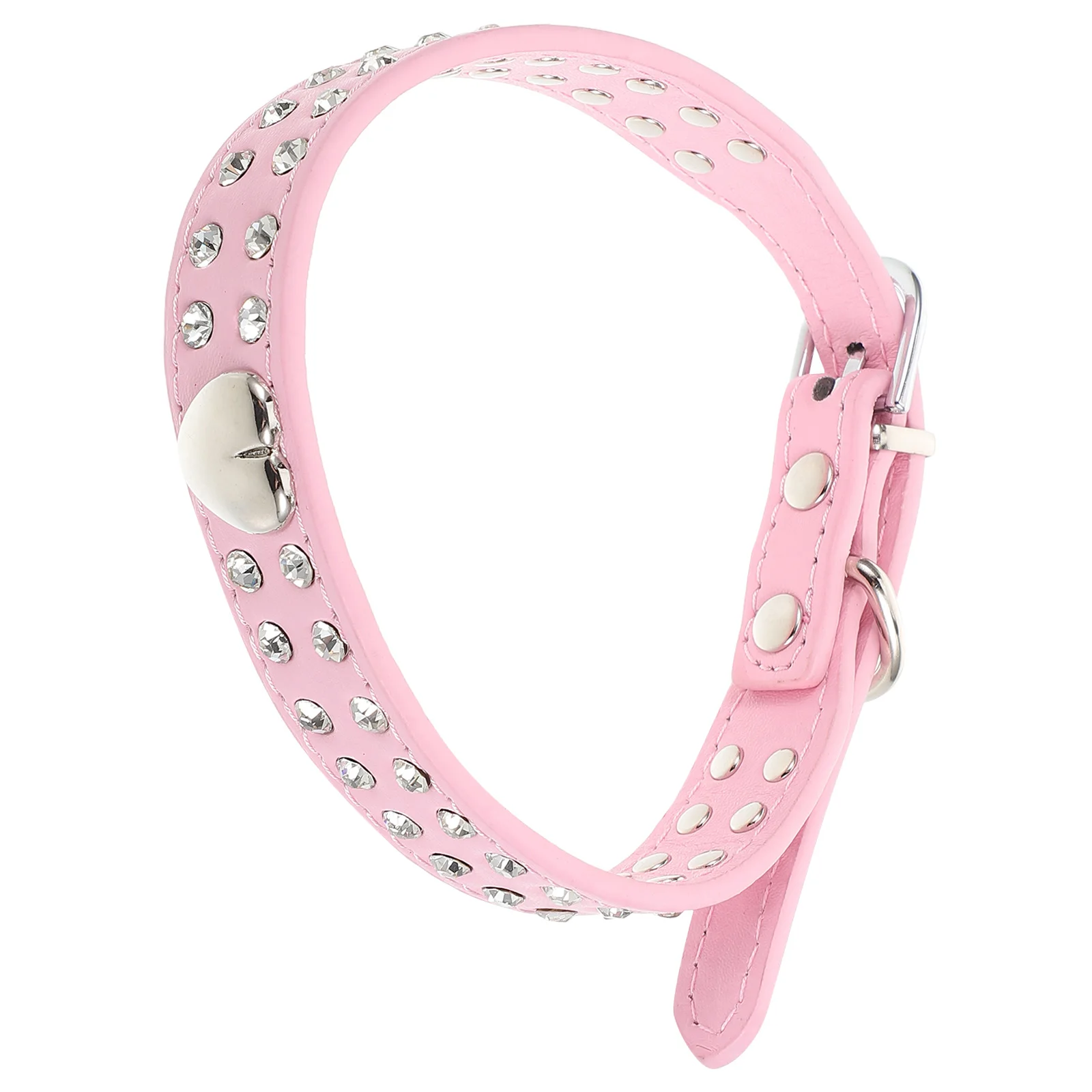 

Sparkling Rhinestone Pu For Small Medium Dogs Cats Adjustable Comfortable Daily Wear Wedding Party Fancy Girly Bling