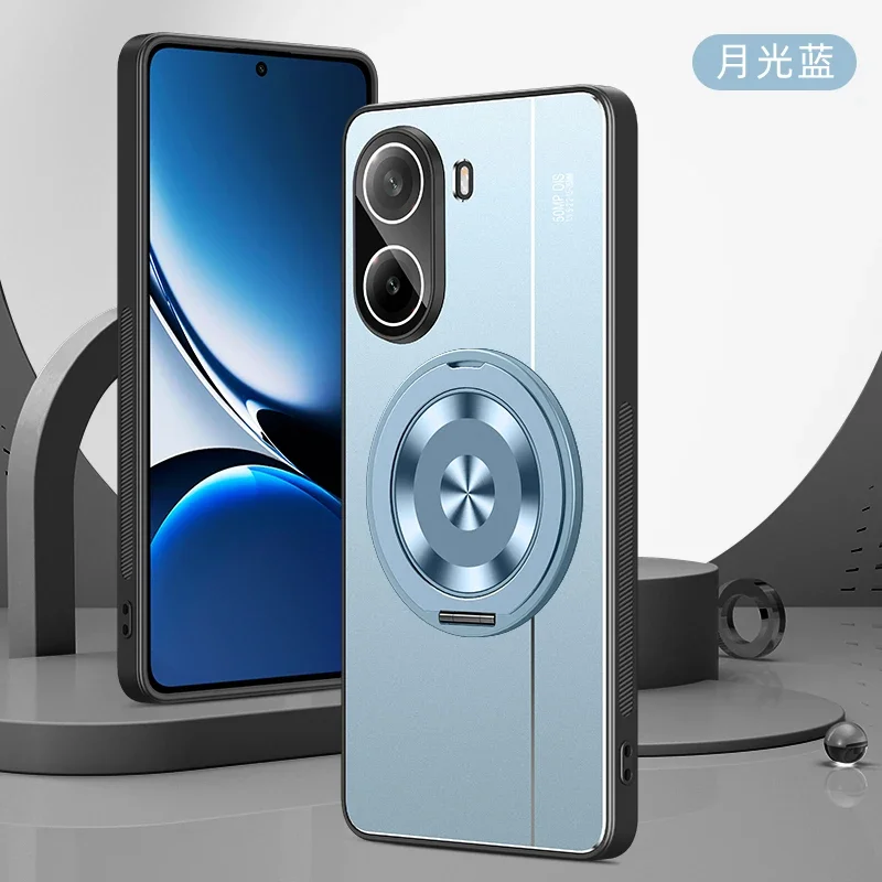 

Для POCO X7 Pro X 7 PocoX7Pro Роскошный металлический объектив Защитная матовая задняя крышка для Redmi Turbo 4, крышка-держатель с магнитным кольцом