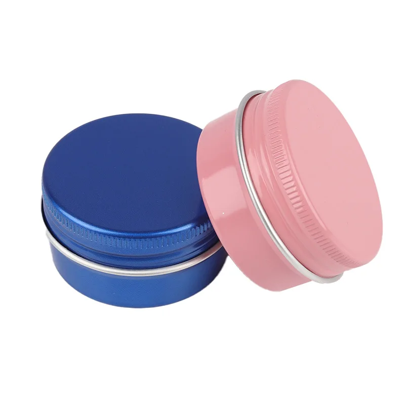 200pcs 50g Blue Aluminum Tin Jar Round Empty Refillable Containers 50ml Metal Aluminum Cosmetic Sample Cans for Beauty Products