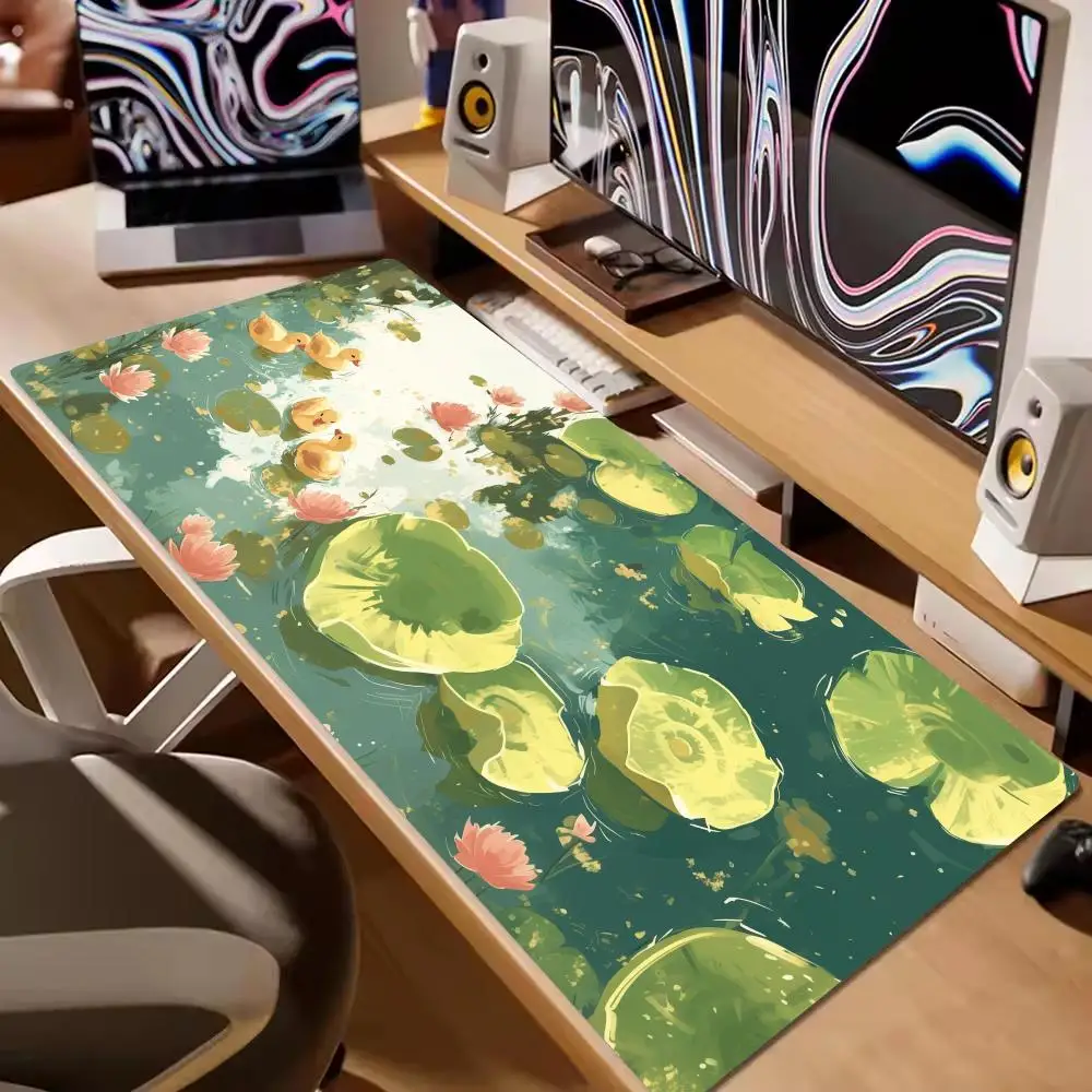 

Little Yellow Ducks Mouse Pad Large Computer Office Game Table Mat XXL Rubber Anti-slip Stitch Edge Keyboard Mats Long Desk Pads