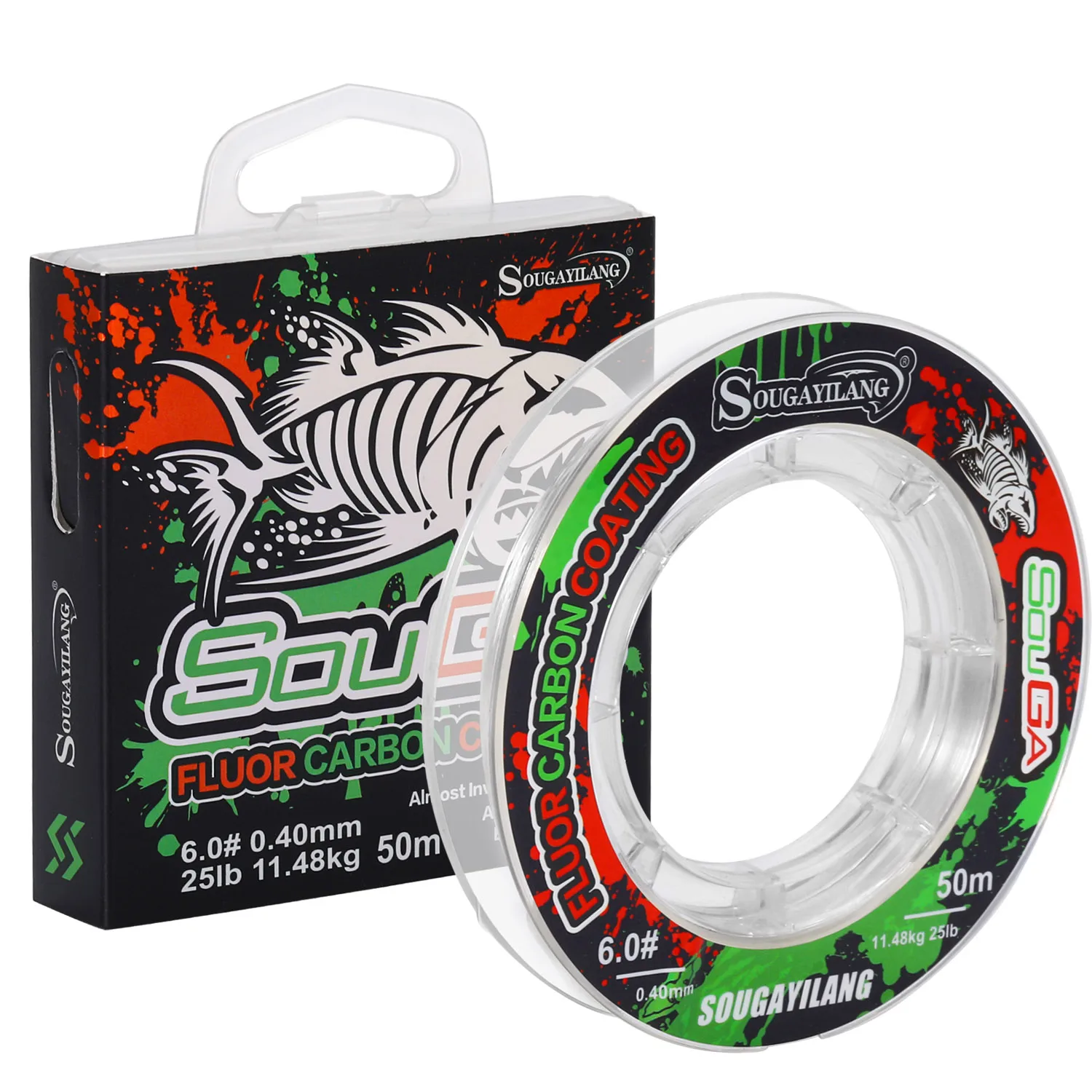 Sougayilang 50M 3-25LB Fluorkohlenstoff-Angelschnüre, geringe Duktilität, hochempfindliche Angelschnüre, Angeltest, Angelgerät, Pesca – Detail 1