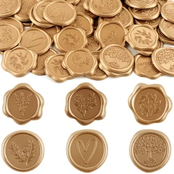 30 Olive Branch Love Tree Style Wax Seal Stickers Self-Adhesive Wedding Invitation Envelope Seal Gold Stickers