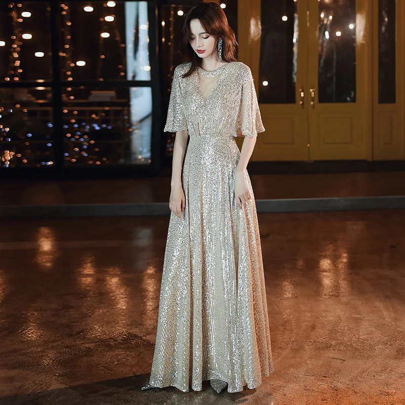 

Evening Dress For Women New Style Slim Banquet Temperament Host'S Annual President Sequin Dress