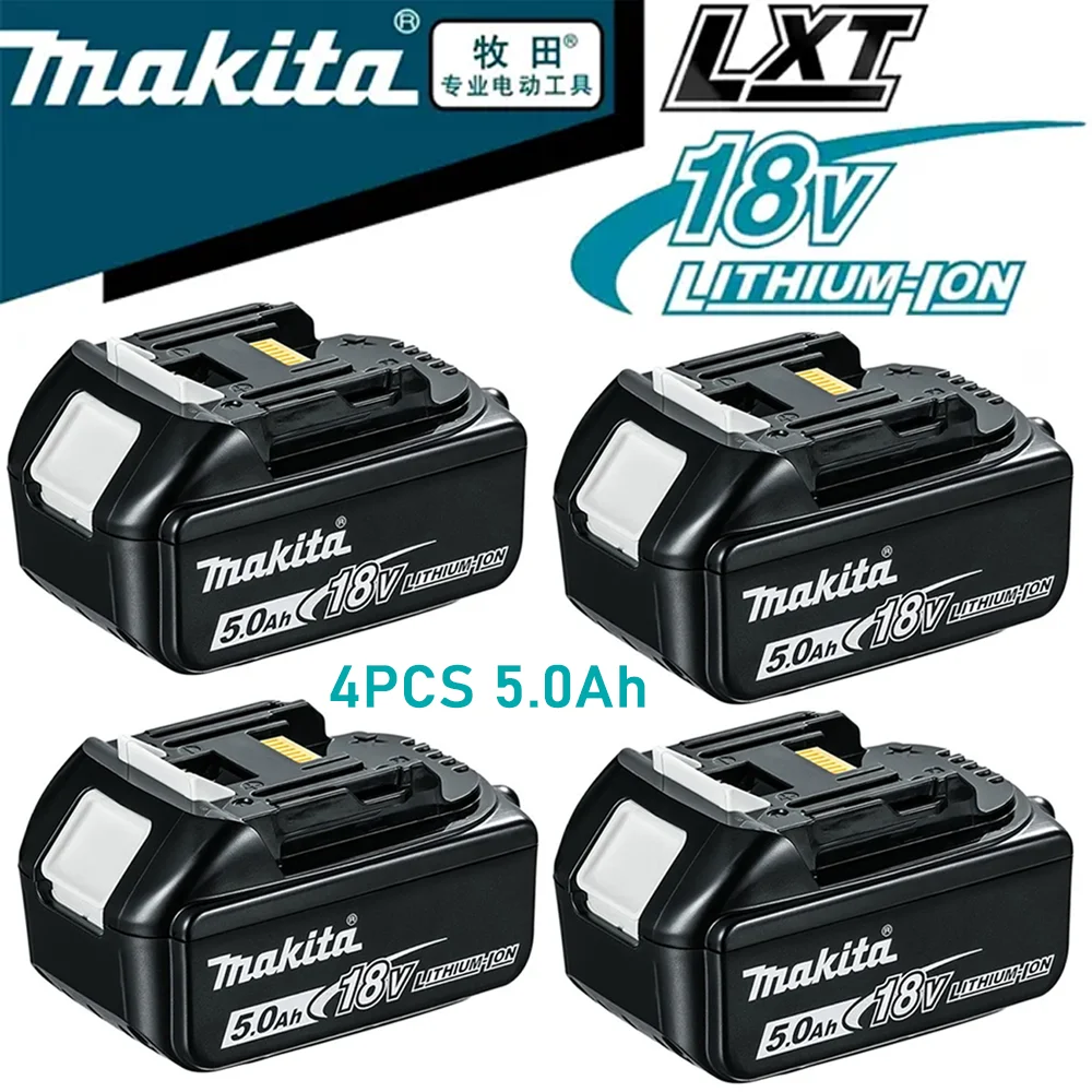 4pcs 100% Genuine 18V Makita 5000mAh for Makita Battery BL1840 BL1830B BL1850B BL1850 BL1860 BL1815 Replacement Lithium Battery