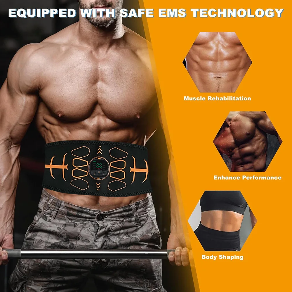 Abs محفز حزام تنغيم البطن EMS محفز العضلات تونر العضلات التدريب تجريب أجهزة لياقة بدنية المنزل الصالة الرياضية USB تهمة #3