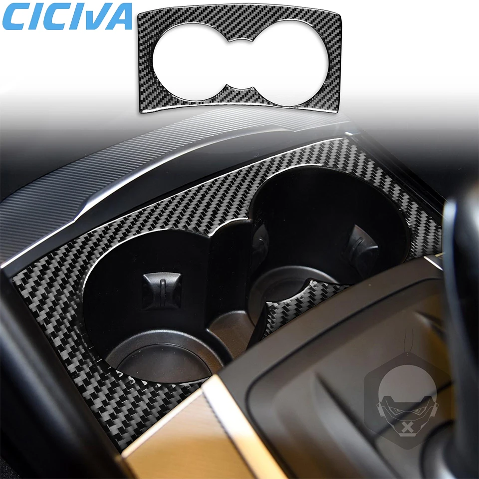 

For Alfa Romeo-Giulia 2017-2019 Soft Carbon Fiber Cup holder Car interior Retrofit Accessories Sticker