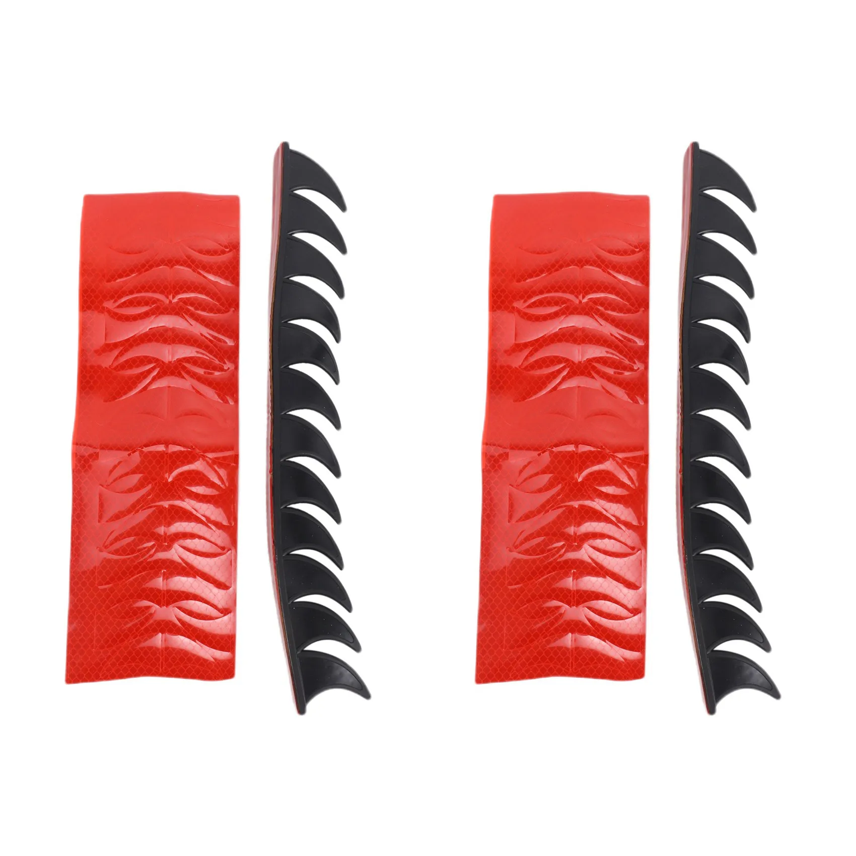 Powerful 2X Reflective Motorcycle Helmet Mohawk Spikes Rubber Camber Saw With Red Helmet Decals(Helmet Not Included)