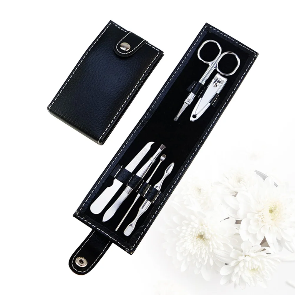 6개입 스테인리스 스틸 페디큐어 도구 세트, 금속 손톱깎이 트리머 파일 키트, 가정용 손톱깎이 세트, 휴대용 매니큐어