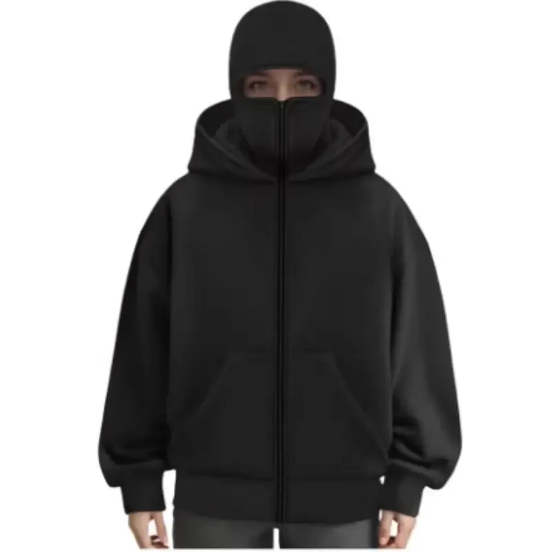 Máscara Ninja con capucha para hombre, chaqueta deportiva de invierno a prueba de viento y cálida con diseño de doble sombrero, chaqueta para correr y ciclismo al aire libre, gótica Hara