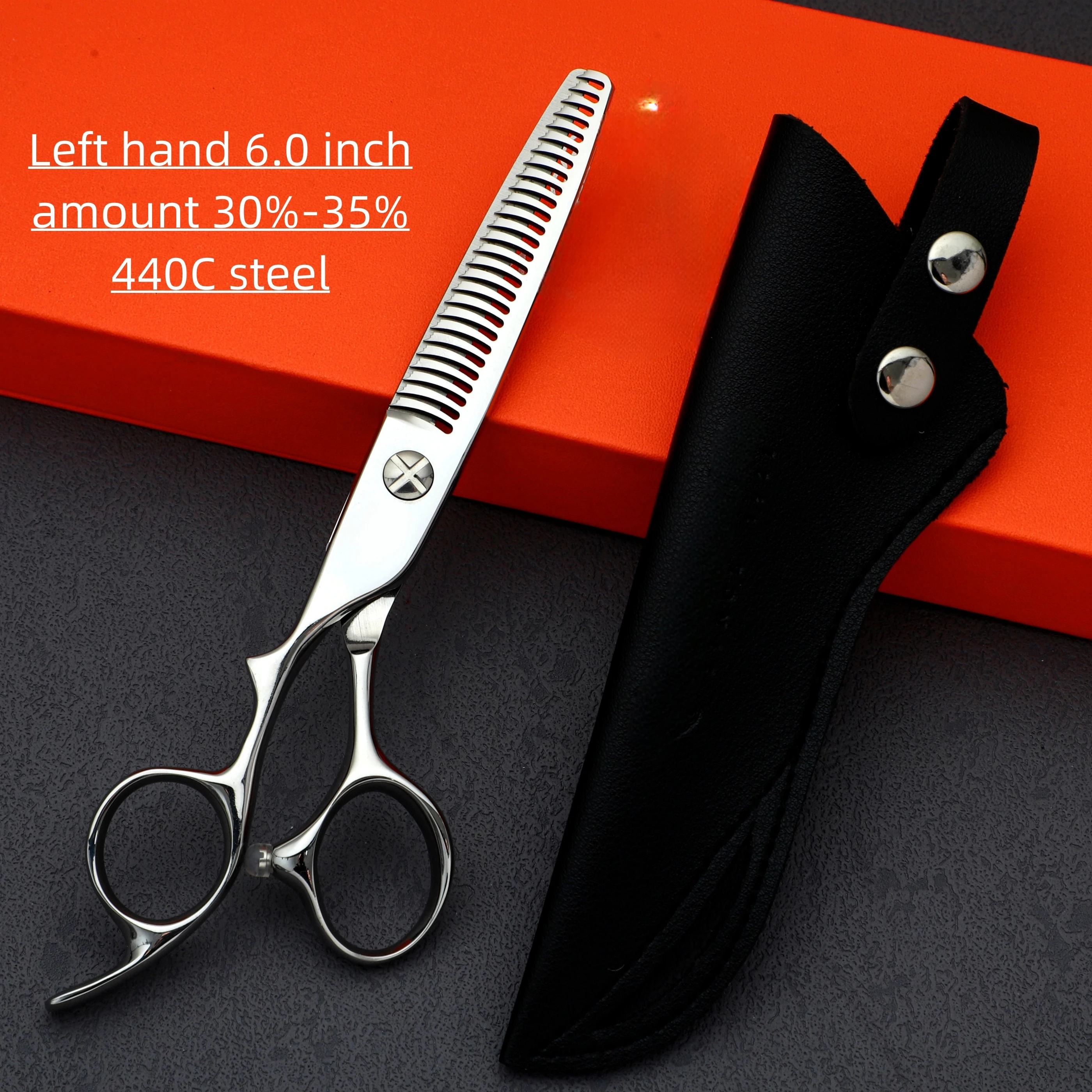 Professional Left hand scissors，6.0 in man and woman thinning shears，Hitachi 440c steel scissors，Barbershop hair cutting machine