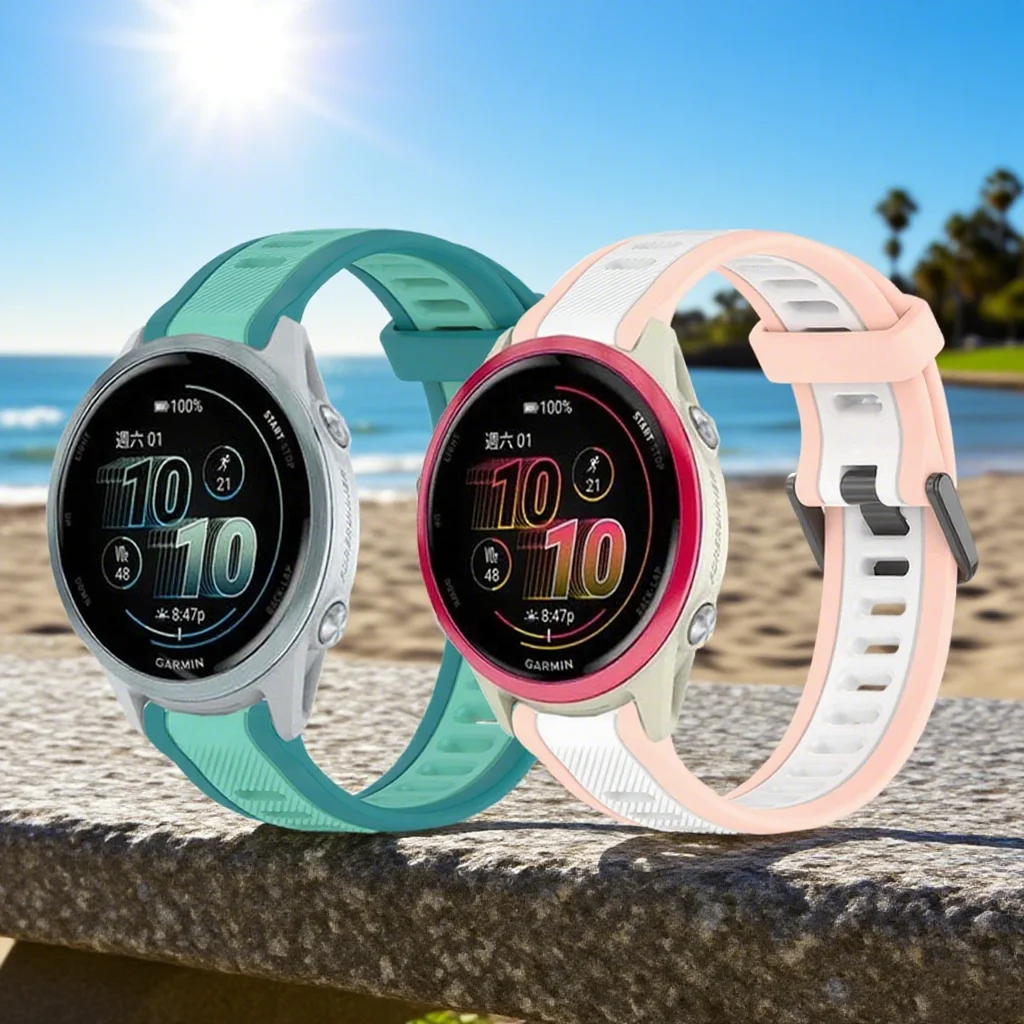 22 مللي متر 20 مللي متر 18 مللي متر الملمس سيليكون حزام ل Garmin Forerunner 570 265 255 165 265S Vivoactive 6 5 3 4 4S/Venu 3S 3 2 Plus SQ Band