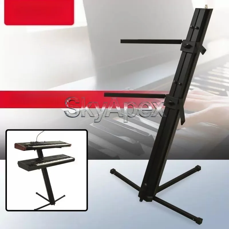 Floor Double Tier Keyboard Support Premium Robust Convenient Universal Stage Rack For Digital Piano Electronic Keyboard