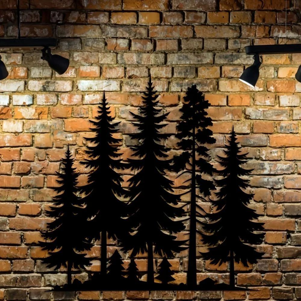 Timeless Metal Pine Tree Wall Hanging Classic Evergreen Design for Indoor & Outdoor Decoration