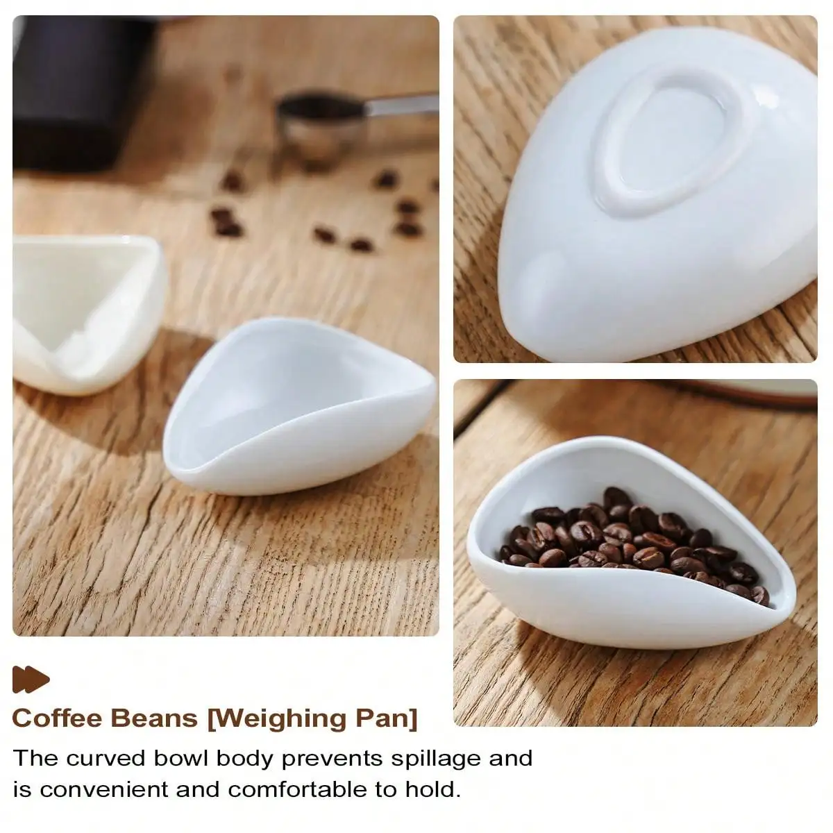 Leeseph Coffee Beans Dosing Cup, Pure White Ceramic Tea&Coffee Beans Vessel, Ceramic Dosing Vessel fit Coffee or Tea, Best Gift