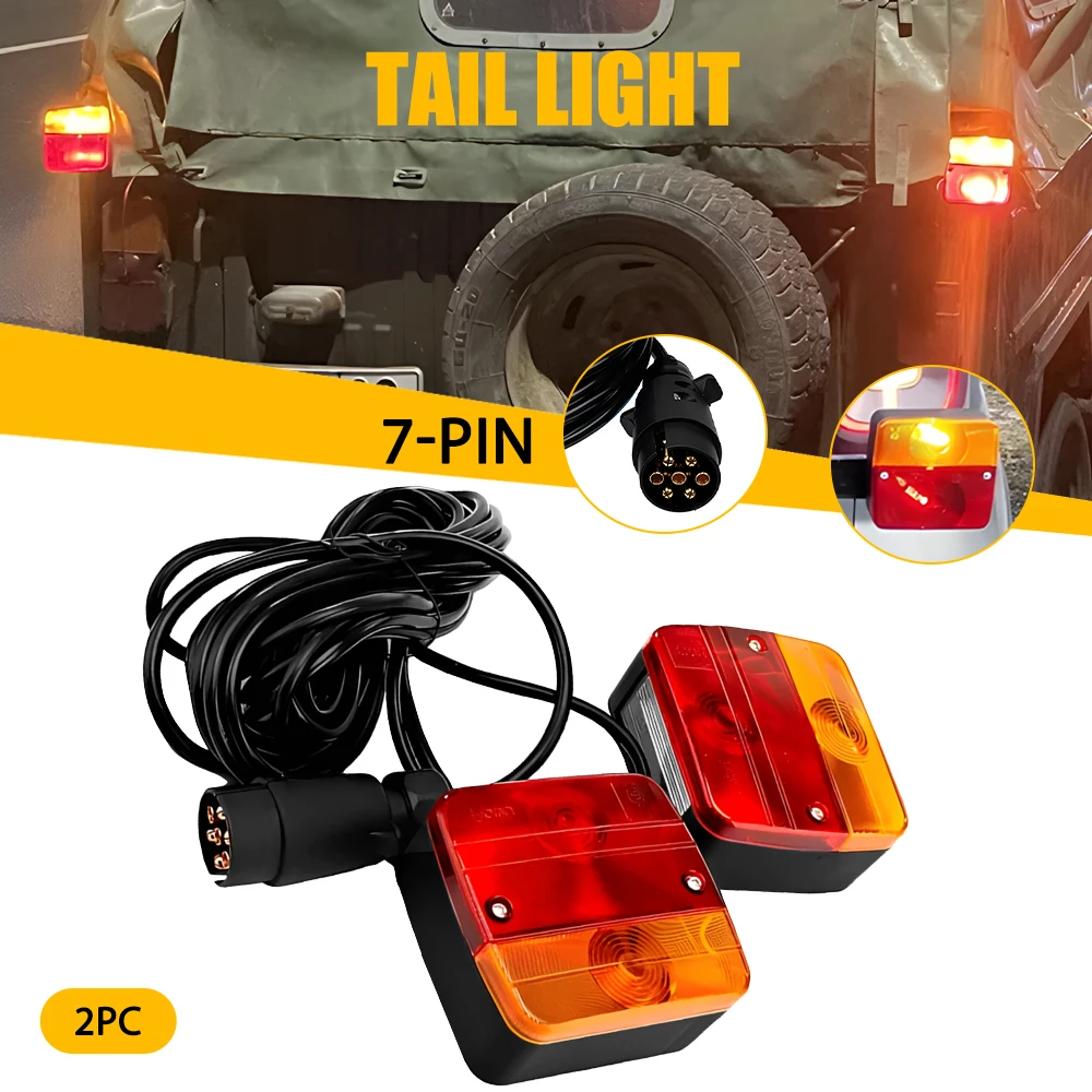 

2Pcs Tail Lights 2 in 1 Trailer Halogen Lamp Light with Wire Harness Amber and Red Lens 7 Pins For Trailers Mhsa Mhsa Zubrenok