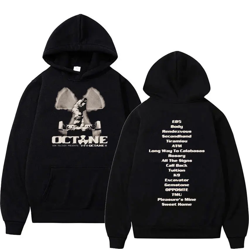 Don Toliver Octane New Album 2026 Print Hoodie Men's Hip Hop Gothic Pullover Sweatshirt Man Vintage Oversized Hoodies Streetwear