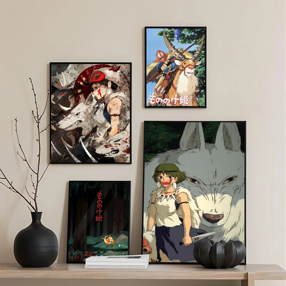 Anime Mononoke Hime Vintage Posters Sticky Vintage Room Home Bar Cafe Decor Kawaii Room Decor