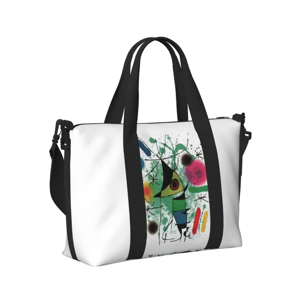 

Painting By Joan Miro Beach Travel Bag Large Capacity Tote Bags for Gym Yoga Women Shopping Duffle Shoulder Bag