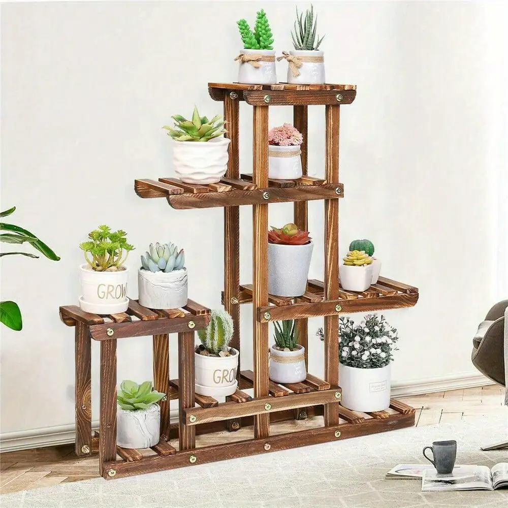 9 Potted Organize Shelves Corner Plant Shelf Holder High Low Flower Rack Stand