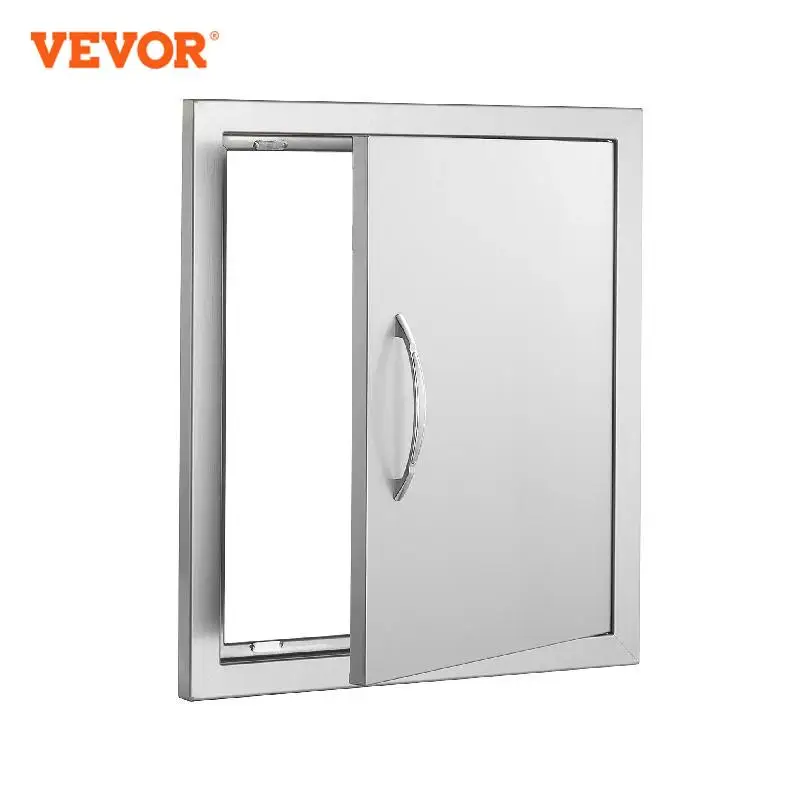 

VEVOR BBQ Access Door 18W x 20H Inch Single Outdoor Kitchen Door Stainless Steel Flush Mount Door Wall Vertical Door with Handle