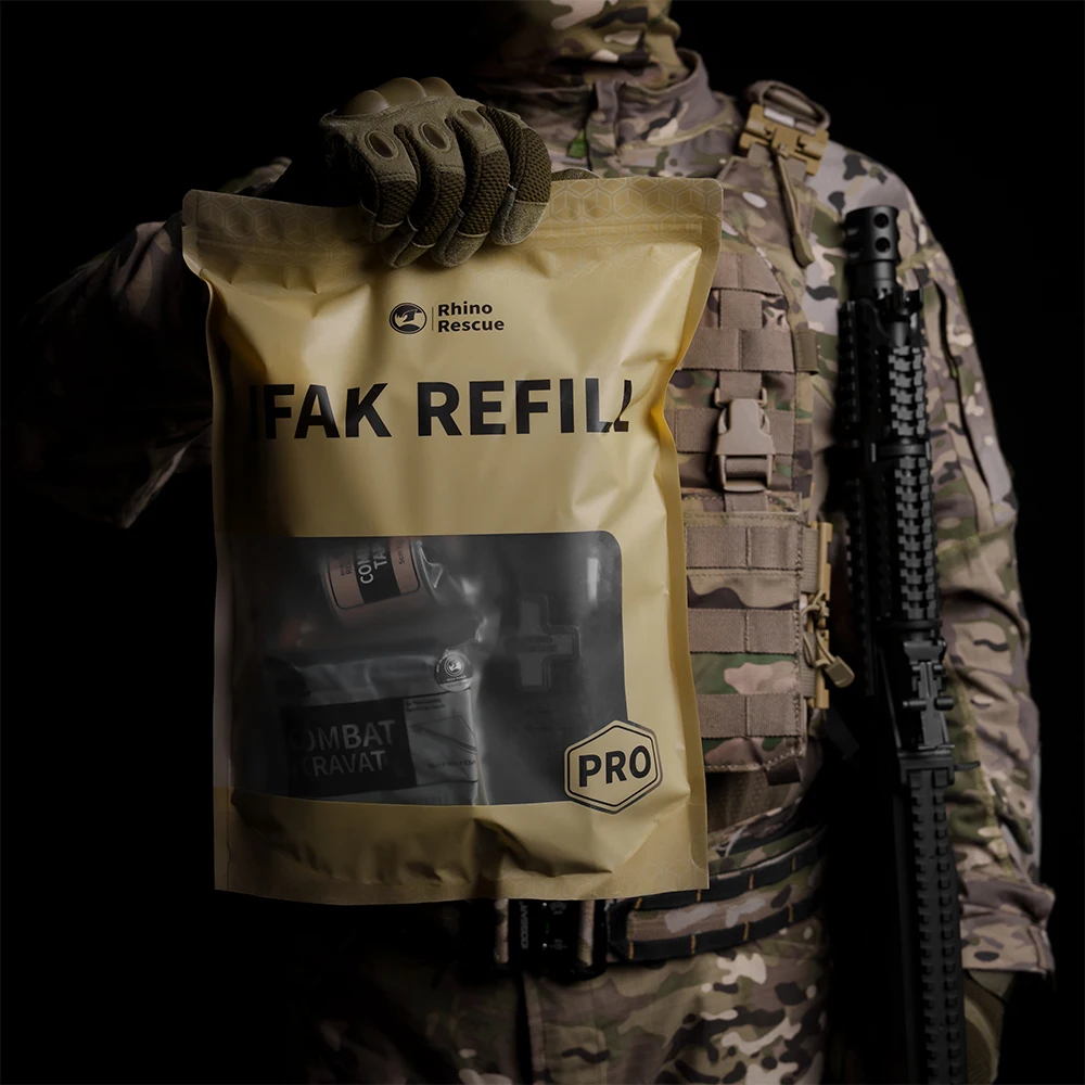 IFAK-Tactical Recarga Suprimentos, Rhino Rescue Trauma Kit, Combate Survival Gear, Kit Médico, Primeiros Socorros de Emergência