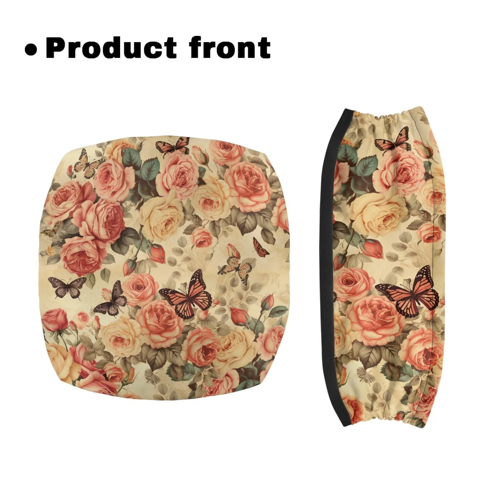 Coloranimal Vintage Rose 2 Pcs Walker Seat Set Reusable Rollator Walker Cover for Senior Ladies