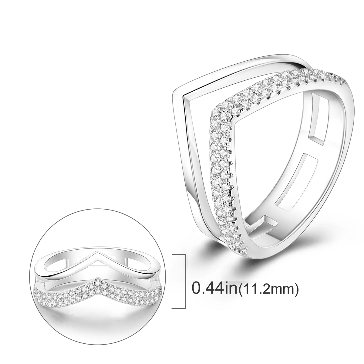 Women's 925 Sterling Silver Stackable Flower Ring, Engagement
