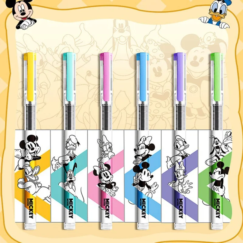 

6 шт./компл. гелевая ручка с героями мультфильмов Диснея 0,5 мм, креативная милая быстросохнущая чернильная ручка, детский подарок, школьные и офисные письменные принадлежности, канцелярские принадлежности