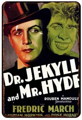 Dr jekyll mr hyde filmplakat alle metall zinns child 8x12