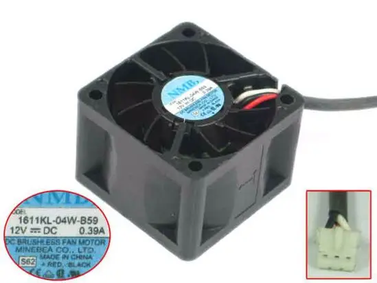 

NMB-MAT 1611KL-04W-B59 S62 DC 12V 0.39A 40X40X28mm Server Cooling Fan