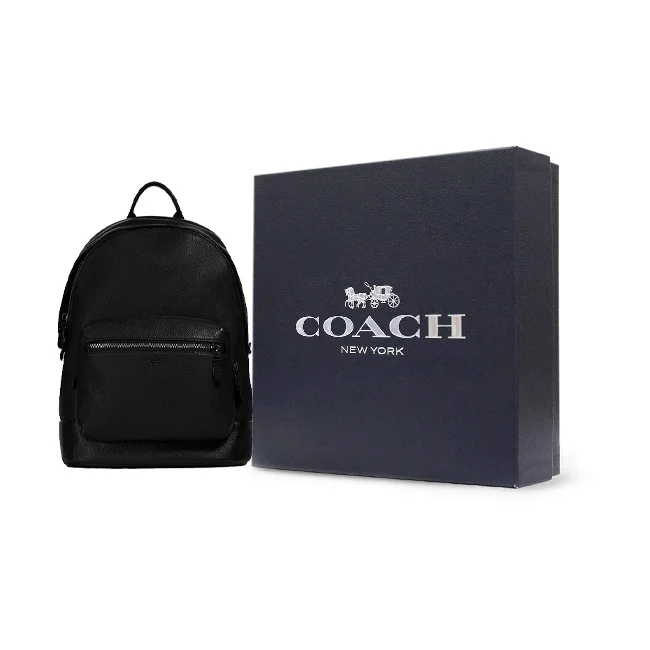 COACH West Leather Backpack Men's Black 2854-QBBK