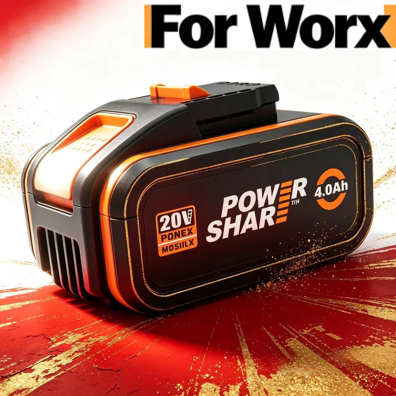 

For Worx 20V Battery 4.0/6.0/8.0Ah with LED Power Display Replacement for WA3553 WA3553.1 WA3570 All Worx 20V Power Share Tools