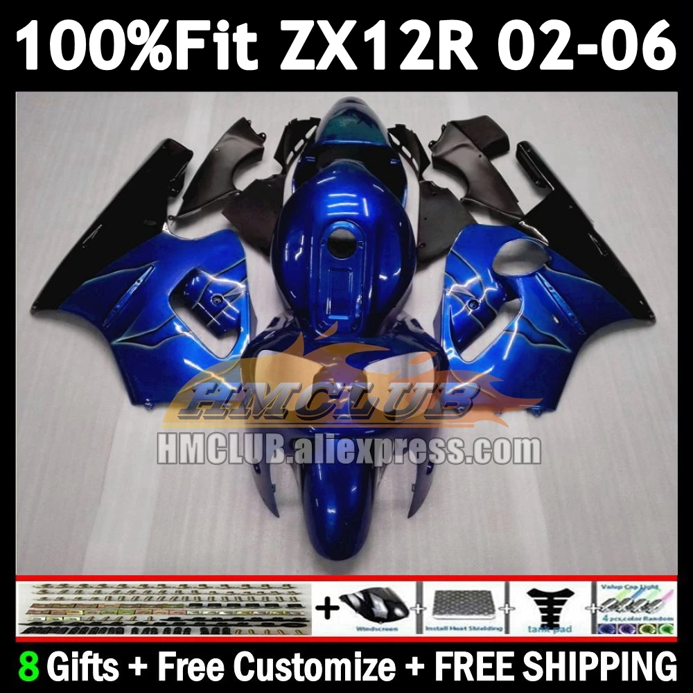 Metallic Blu Injection For KAWASAKI NINJA ZX 12R 12 ZX-12R 2002 2003 2004 2005 2006 177No.41 1200CC ZX12R 02 03 04 05 06 Fairing