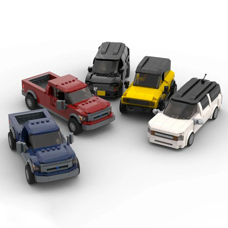 

1244pcs MOC Built Tough Vehicle Pack Set of Five Vehicles City Champions supercar Building Blocks Best Birthday Christmas Gift