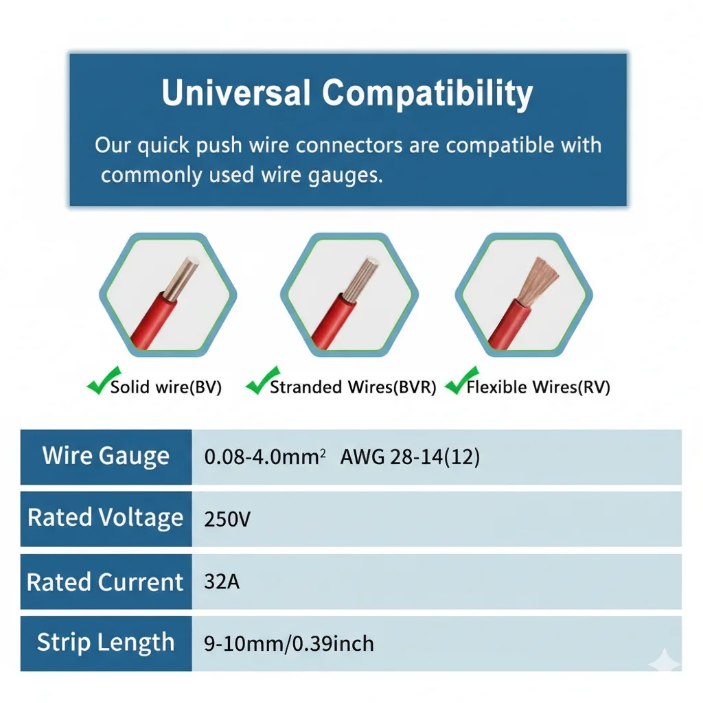 10/50 PCS Universal Stable Mini Fast Wire Connectors Lever Nut Crimp Splitter Electrical Conductors Push-in Home Terminal Block